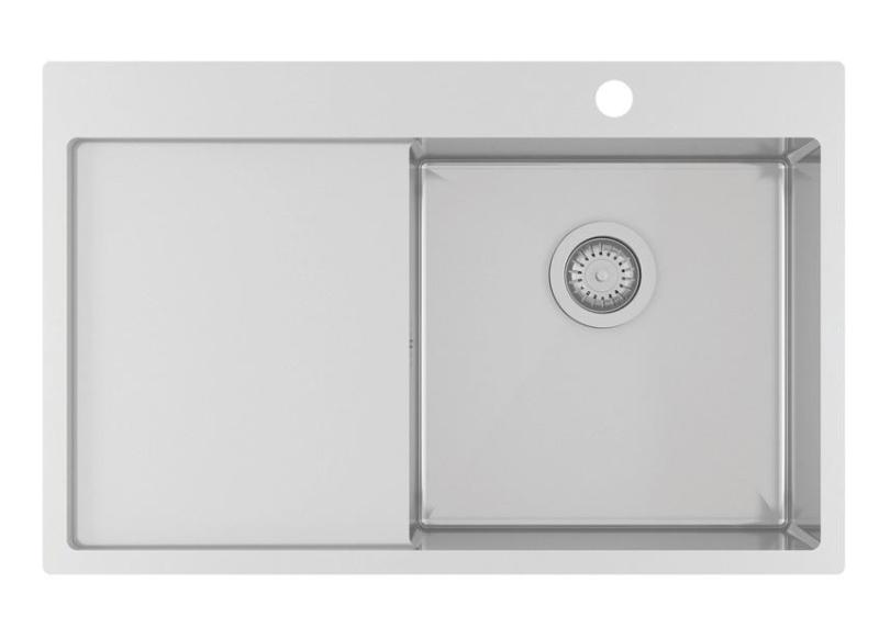 Ausmann Oder Blue rvs spoelbak 78x50cm vlakbouw en opbouw met afdruipgedeelte 1208957121