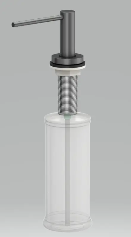 Quadri Swindon Luxe Inbouw Zeepdispenser gun metal van boven navulbaar 1208957212