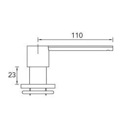 CARESSI inbouw zeepdispenser voor in het aanrechtblad pvd gun metal CA203GM