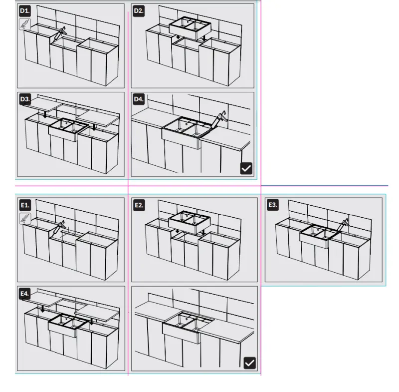 GraniteMy Farmhouse dubbele zwarte landelijke gootsteen granieten spoelbak 80x63 cm tussenbouw en onderbouw 1208957352