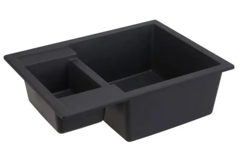 GraniteMy Smart extra ondiepe 1,5 granieten opbouw zwarte spoelbak omkeerbaar 58x44cm 1208957386