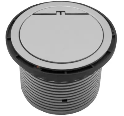 Indux Cover inbouw randaarde zilveren keuken stopcontact in werkblad met 2 usb aansluitingen 1208957397