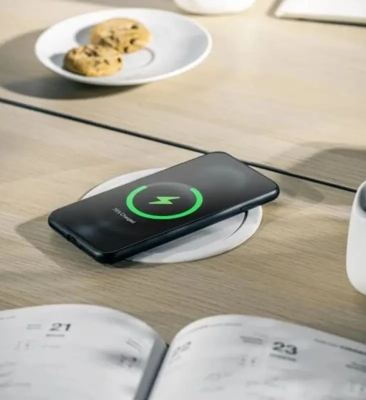 Indux Push verzinkbare penaarde witte keuken stopcontact in werkblad met 4 stopcontacten, 2 x USB, 2 x RJ45 en draadloos opladen 1208957422