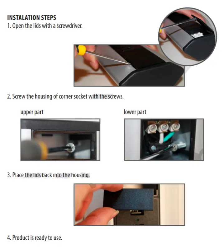 Indux Corner hoek keuken stopcontact met 3 randaarde stopcontacten en 2 USB opladers 1208957431