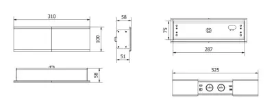 Indux Slide max inbouw keuken stopcontact penaarde in werkblad met USB-A, HDMI, RJ45 en USB-C  kleur mat zwart 1208957441