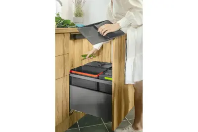 Garbi Basket B-90-4 sorteer afvalsysteem voor lade 90cm  incl. houder en 4 x 15 liter afvalbakken 1208957479