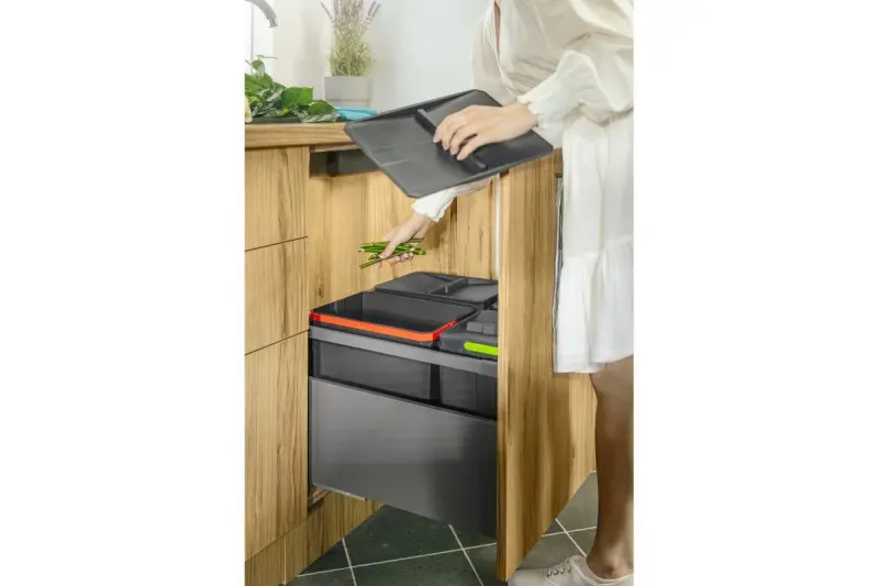 Garbi Basket B-90-4 sorteer afvalsysteem voor lade 90cm  incl. houder en 4 x 15 liter afvalbakken 1208957479