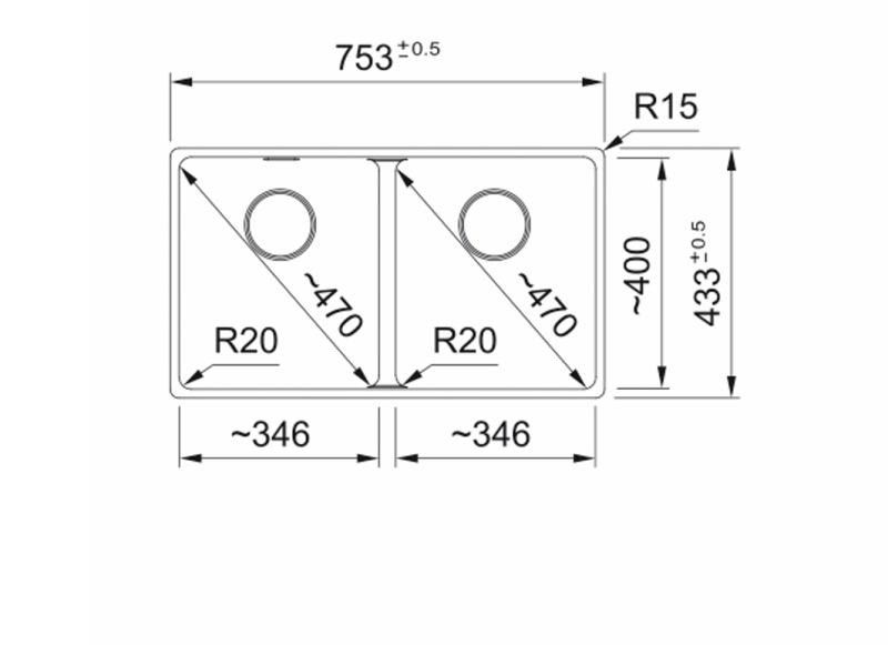 Franke Maris MRG 220-35-35 Fragranite Stone grey dubbele spoelbak vlakinbouw