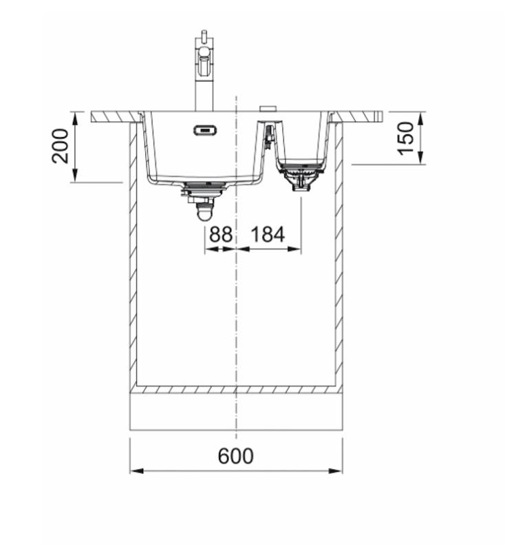 Franke Maris MRG 260-34-15 Fragranite Onyx spoelbak Bak Rechts vlakinbouw