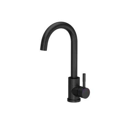 Quadri Kendal zwarte graniet spoelbak 77x44  met afdruipgedeelte, keukenkraan en zeepdispenser 1208957888