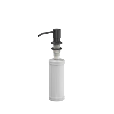 Quadri Kendal zwarte graniet spoelbak 77x44  met afdruipgedeelte, keukenkraan en zeepdispenser 1208957888