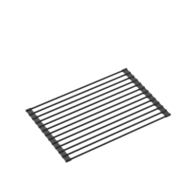 Quadri Kendal zwarte graniet spoelbak 77x44  met afdruipgedeelte, keukenkraan en zeepdispenser 1208957888