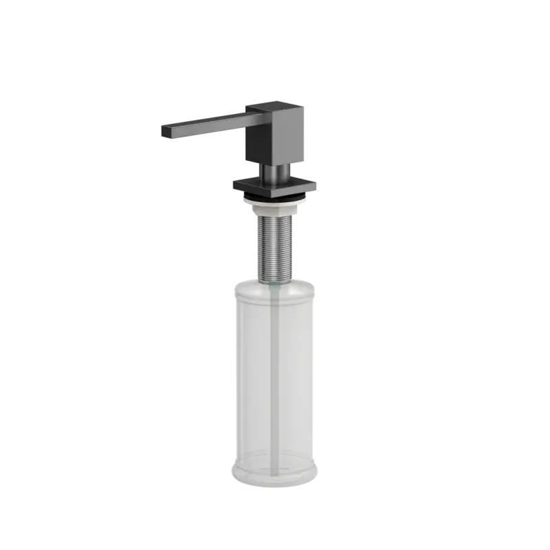 Quadri Tenby vierkante Inbouw Zeepdispenser PVD gun metal van boven navulbaar 1208957892