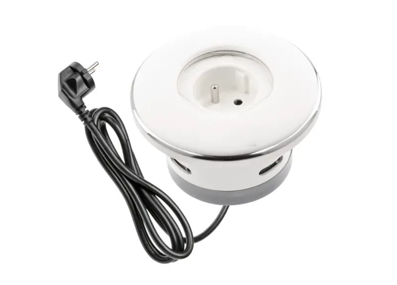 Indux Cover inbouw penaarde mat wit Stopcontact met afsluitbare Deksel 1208957925