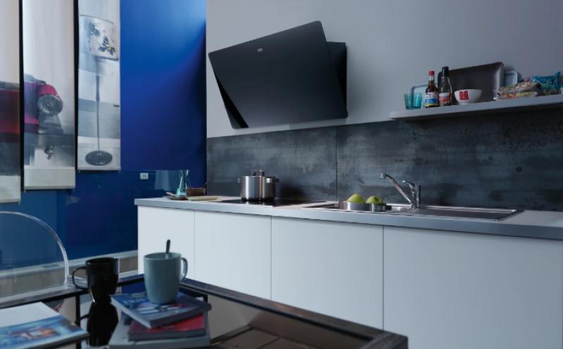 Franke Smart vertikaal zwart glas afzuigkap 90cm 110.0377.734