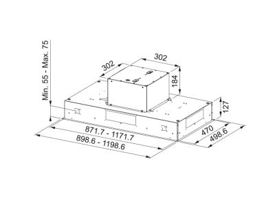 Franke AQ Sense plafondunit RVS afzuigkap 90cm 350.0657.264