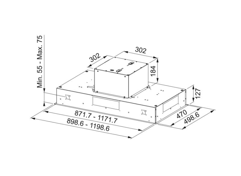 Franke AQ Sense plafondunit RVS afzuigkap 90cm 350.0657.264