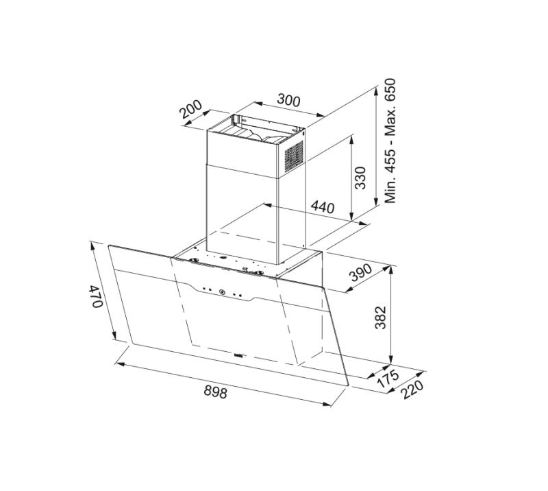 Franke Maris Drip Free wandmodel mat zwart afzuigkap 90cm 330.0657.418