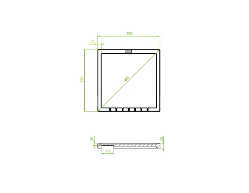 Aquadesign Unix graniet afdruiprek graniet 35x35cm beige 1208958210