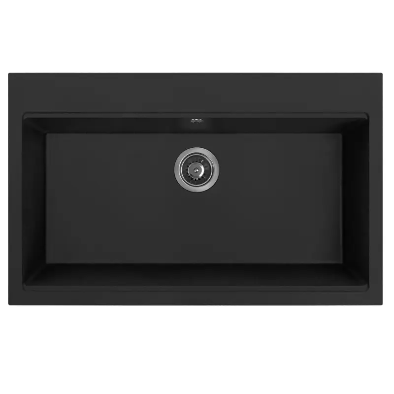 Aquadesign Natura granieten opbouw spoelbak zwart 80x50cm 1208958278