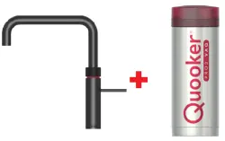 Quooker Fusion Square Gun Metal PRO3 & CUBE Warm, koud, kokend, gefilterd, koud, bruisend water 3FSGME+CUBE