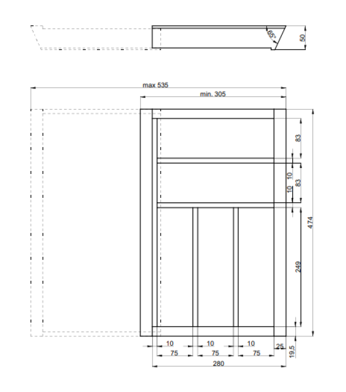 Decor Cutle Bestekbakken Verstelbaar bestekrek  Kleur Beuken 1208966290
