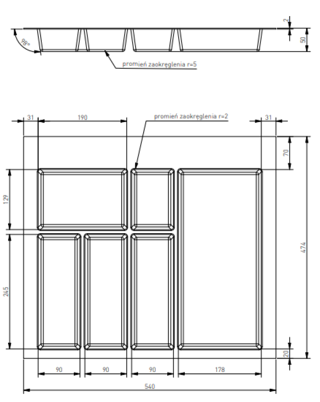 Decor Cutle Bestekbakken Inzet voor Keukenlade 600 Wit 1208966377