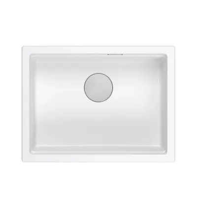 Quadri Newport II witte graniet onderbouw spoelbak wit 560x450 mm 1208966922