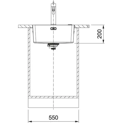 OUTLET losse klem Franke Mythos MYX 210.45 rvs spoelbak 45x40cm vlakbouw 127.0638.275