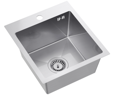 Quadri Dixton 40 set met RVS spoelbak 400x450 mm met kraangat opbouw en keukenkraan Quadri Bristol RVS