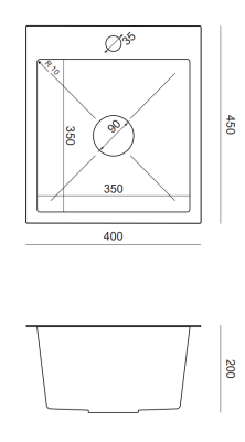 Quadri Dixton 40 set met RVS spoelbak 400x450 mm met kraangat opbouw en keukenkraan Quadri Bristol RVS