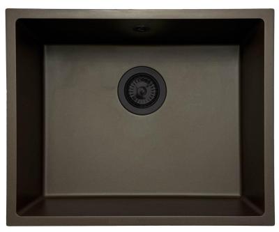 GraniteMy Universal granieten café spoelbak 50x40 cm opbouw, onderbouw en vlakinbouw met zwart plug 1208967228