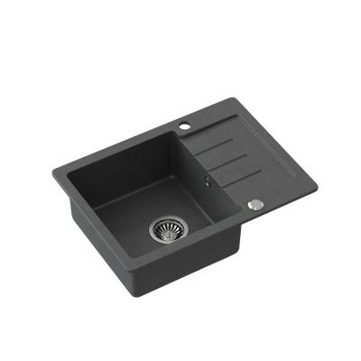 Quadri Kendal antraciet graniet spoelbak met afdruipgedeelte 60x44cm omkeerbaar 1208967400