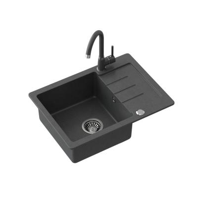 Quadri Kendal antraciet graniet spoelbak met afdruipgedeelte 60x44cm omkeerbaar 1208967400