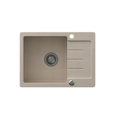 Quadri Kendal beige zand graniet spoelbak met afdruipgedeelte 60x44cm omkeerbaar 1208967402