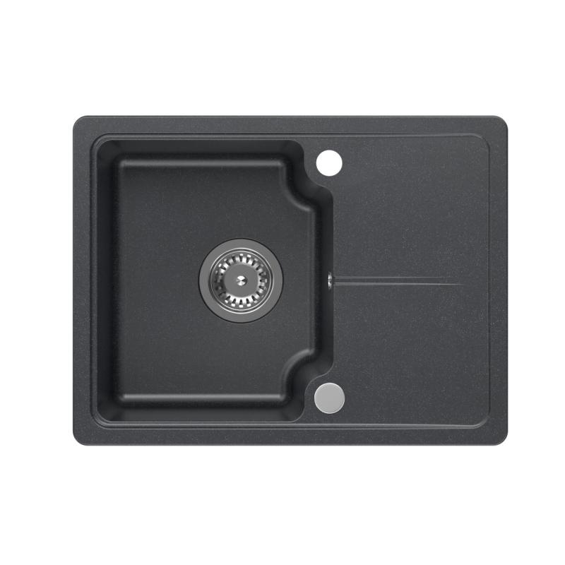 Quadri Kendal antraciet graniet spoelbak 58x44cm met afdruipgedeelte 1208967403