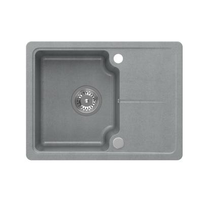 Quadri Kendal grijs graniet spoelbak 58x44cm met afdruipgedeelte 1208967404