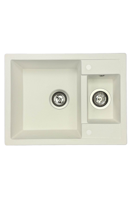 GraniteMy Smart extra ondiepe 1,5 granieten opbouw witte spoelbak 58x44cm 1208967418