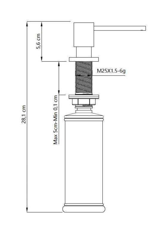 Quadri Luxor Inbouw Zeepdispenser gouden van boven navulbaar 1208967511