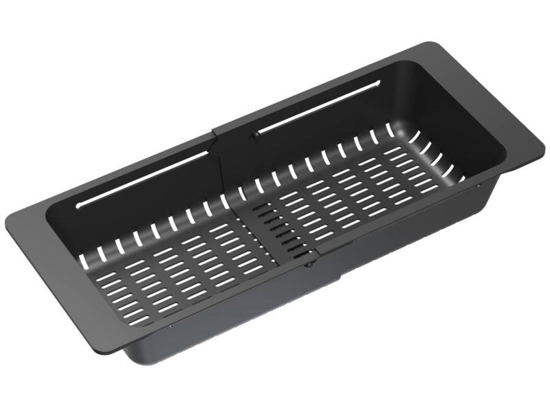Quadri zwart verstelbare restenbakje 320/460 x 185mm voor  spoelbakken 1208967541