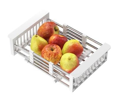 Quadri Universeel uitschuifbare inzetbak inzetmandje of restenmandje rvs met wit handgrepen 225mm breed 1208967542