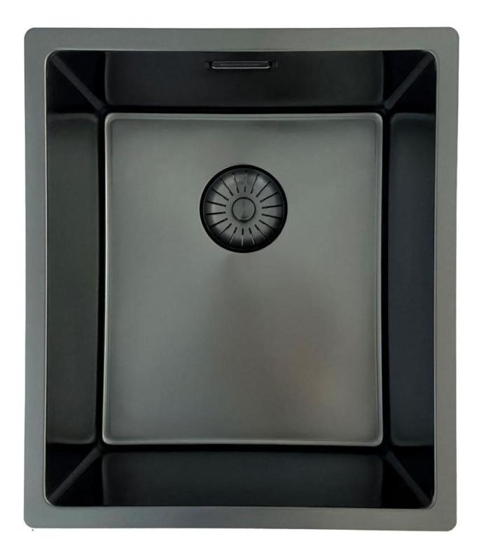 Pure.Sink Prestige spoelbak PVD gun metal 34x40cm 10mm radius onderbouw, vlakbouw, opbouw PPG3440-61