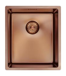 Pure.Sink Prestige spoelbak 34x40 cm PVD Koper 10mm radius onderbouw, vlakbouw en opbouw  PPG3440-62