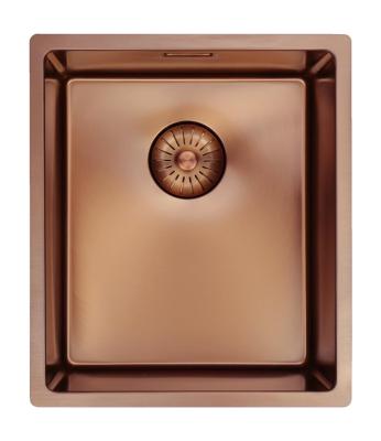 Pure.Sink Prestige spoelbak 34x40 cm PVD Koper 10mm radius onderbouw, vlakbouw en opbouw  PPG3440-62