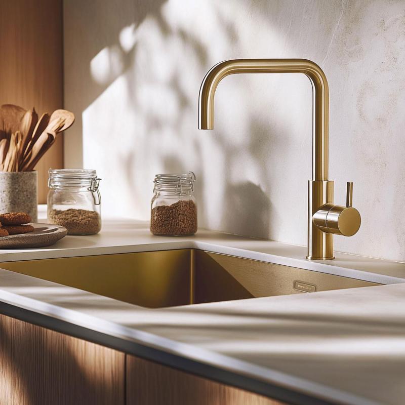 Pure.Sink Elite Steel Pure keukenkraan PVD geborsteld goud  PS8010-60