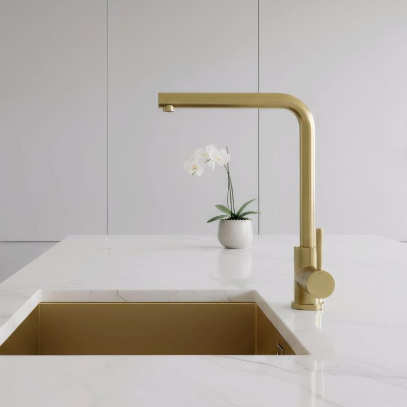 Pure.Sink Elite Steel Spark keukenkraan PVD geborsteld goud  PS8040-60