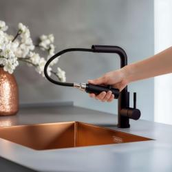 Pure.Sink Elite Steel Spark-S keukenkraan Matzwart met uittrekbare uitloop PS8041-10