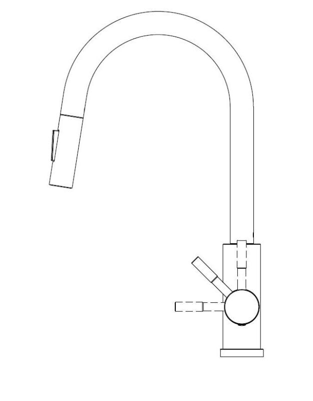 Pure.Sink Elite Steel Stream-S keukenkraan PVD Gun metal met uittrekbare uitloop PS8045-61