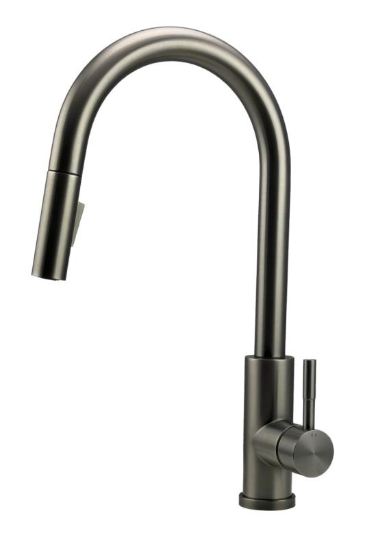 Pure.Sink Elite Steel Stream-S keukenkraan PVD Gun metal met uittrekbare uitloop PS8045-61