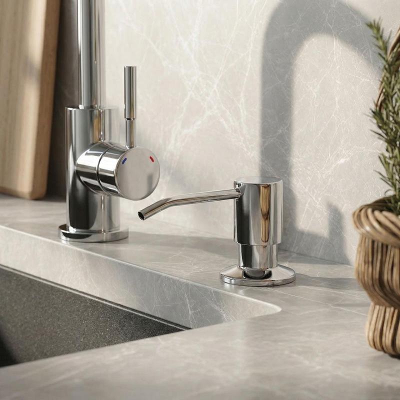 Quadri Manchester Inbouw Zeepdispenser Chroom- Boven Navulbaar 1208967654